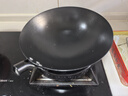韦大锤炒锅炒菜锅手工铁锅老式家用传统圆尖底无涂层不粘锅具大炒勺 34cm无耳手工铁锅 盖+勺+铲+刷 34cm 实拍图