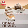 巴布豆童鞋男女宝宝学步鞋25冬款保暖防滑高帮机能鞋新款 驼色 22 实拍图