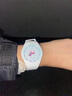 斐乐（FILA）手表女学生潮流可爱硅胶表考试专用LOGO款 白色6540-001  实拍图