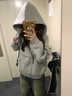 乖甜星韩系设计感慵懒风短外套女春秋季2025新款美式高级感灰色连帽卫衣 灰色 L 55/60kg 实拍图