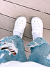 朴西室外男士洞洞鞋新款户外穿沙滩鞋情侣休闲夏季厚底增高防滑凉鞋女 奶油白 纯白随心搭配 37 (37~38)  (适合36-37) 实拍图