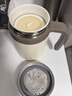桌面陶瓷保温杯真陶瓷内胆水杯子非涂层便捷茶水分离杯男士泡茶杯 白色 实拍图