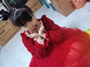 安妮优儿女童连衣裙2025冬装洋气小女孩公主裙儿童装裙子 红色加绒 150 实拍图