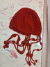 俞兆林川西旅游红色镂空针织帽帽子秋冬季女流苏绑带毛线帽女套头冷帽 实拍图