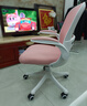 贝尔曼（berlman） 电脑椅家用办公转椅人体工学椅学生学习久坐椅子靠背舒适书桌椅 白框粉网-重力轮-脚踏款 实拍图