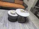 柏莱帝尼（Bolatine）实木茶几客厅岩板轻奢小户型可伸缩圆形茶几桌 黑架灰柜【70阿玛尼+50阿玛尼】 实拍图