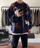 LEMANISM外套女潮牌卡通毛巾绣棒球服男2025春秋新款潮牌情侣款夹克上衣 藏青色 M 实拍图