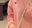 查尔斯桃心连帽卫衣男女情侣同款纯色基础百搭运动休闲套头上衣 粉红色 S 实拍图