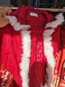安妮优儿女童汉服冬款拜年服女宝中国风2026新款古装过年冬季儿童新年唐装 红色披风 110 实拍图