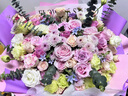 爱里有花新年巨型超大绣球花束玫瑰花全国鲜花速递同城配送女友生日花店 【花漾梦境】粉玫瑰紫玫瑰混搭大花束 实拍图