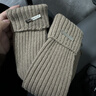 JUZEELY秋冬宽松腿套日系少女百搭堆堆袜金属标袜套保暖针织鞋套 亚麻棕+奶油白 2双 均码 实拍图
