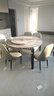 初屋 餐桌 岩板餐桌椅组合现代简约伸缩折叠圆桌家用小户型实木饭桌子 黑灰色-意大利灰岩板-101皮椅 1.2m 一桌六椅 实拍图