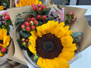 鲜花情同城配送速递单支玫瑰花康乃馨向日葵郁金香鲜花公司用花束 单支向日葵红豆鲜花（10束起送） 同城配送 支持预约日期 实拍图
