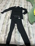 卡尔美（KELME） 儿童紧身衣男女童透气长袖弹力打底衫足球训练服紧身裤健身套装 黑色套装【薄绒加厚-高领】 160 CM 实拍图
