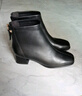 百丽（Belle）羊皮优雅短筒时装靴女冬季商场款显瘦舒适短靴3LI40DD4 黑色 35 (225mm) 实拍图