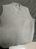 汉角 男士毛衣背心秋冬季加绒加厚保暖马甲无袖坎肩毛织纯棉V领内搭男 916浅灰色【不加绒】 XXL/180【135-150斤穿】 实拍图