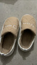洁丽雅防水羽绒棉拖鞋男士冬季室内情侣居家保暖加绒防臭防滑棉鞋女秋冬 卡其 【1.0经典款 店长推荐】 40-41 【适合39-40码】 实拍图