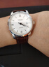 卡罗莱（CALUOLA）全自动机械表复古进口机芯男士手表男款品牌正品名表实用生日礼物 【都市系列】银白棕皮 进口机芯 实拍图