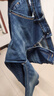 真维斯（JEANSWEST）牛仔裤男2025春夏柔软棉弹修身小脚裤潮流时尚印花男长裤中蓝36 实拍图