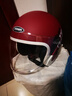 野马（YEMA）电动车头盔女士四季通用电瓶车半盔电瓶车成人可爱国标安全帽 亚红字母-透明镜+防雾贴片 均码 实拍图