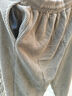 冬季大码加厚加绒裤子女高腰系带休闲裤女装宽松显瘦束脚哈伦裤子 卡其色加绒 L建议100-115斤 实拍图