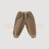 巴厘小猪（BALIPIG）裤子女童加绒加厚灯芯绒长裤宝宝秋冬季保暖裤2024新款儿童休闲裤 奶咖 90 cm 实拍图
