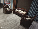 思美琢美式乡村真皮沙发实木牛皮沙发组合欧式古典奢华客厅家具转角沙发 四人位+脚踏 实拍图