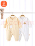 贝瑞加（Babyprints）宝宝连体衣2件装婴儿长袖纯棉家居服护肚连身衣柔软爬服 黄66 实拍图