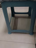 茶花（CHAHUA）塑料凳子家用加厚大人餐桌椅方凳板凳塑胶凳 【蓝灰色】 47cm 【1个装】条纹高凳 实拍图