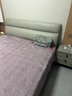 全友家居现代简约风真皮床家用双人大床卧室头层牛皮床含床垫组合套装 【浅米灰 | 高脚】床+床头柜*1 1.8x2米【撑腰软靠】 实拍图