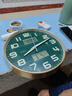 北极星（POLARIS）夜光钟表自动对时挂钟客厅时尚家用简约2025新款智能时钟挂墙 金绿色-静音走时款日历星期温湿 12英寸直径30.5厘米 实拍图