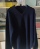 皮尔卡丹纯羊毛衫男100%羊毛线衣中年秋冬季v领毛衣加厚款保暖针织打底衫 实拍图