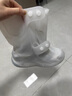 收米雨鞋女款防水鞋套户外硅胶雨鞋套外穿下雨天防滑加厚耐磨儿童雨靴 橙白色【升级排扣加厚款】 L（37-39）运动鞋建议拍大一码 实拍图