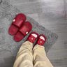 凡小如红色结婚拖鞋喜庆一对2025新款陪嫁新婚情侣浴室新娘新郎婚庆拖鞋 红色男40-41 （适合39-40） 实拍图