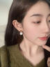 柚芳复古气质猫眼石仿珍珠耳钉女2025年新款高级感轻奢百搭秋冬耳饰 滴釉圆形耳钉【一对装】 实拍图