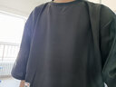 极溪t恤男夏季时尚潮流短7分袖男宽青少年校园风冰丝衣个性潮流男 T05黑色 L 实拍图
