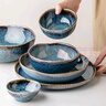 悠瓷（youcci）高级感窑变釉蓝色餐具陶瓷面碗饭碗汤碗成套欧式家用复古不规则碗 云梦-5英寸不规则饭碗-碧蓝 实拍图