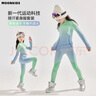 moonkids儿童速干套装2026春季新款女童户外训练运动服滑雪保暖内衣体能衣 17113蓝绿渐变 均码 (XS) 【建议身高110-120】 实拍图