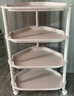 金归脸盆收纳架浴室置物架卫生间多层落地三角架厕所洗手间厚塑料盆架 浅灰白 4层【滑轮款】 实拍图