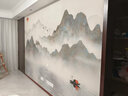 新福壁海墙纸定制3d立体中式水墨山水电视背景墙壁纸客厅壁布卧室墙布壁画 进口无缝闪银布/平方 实拍图