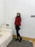 达芙妮红色玛丽珍鞋女2026新款本命年复古丝绒单鞋法式平底新娘订婚鞋 酒红色 【平跟软底】 37 实拍图