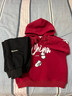 迪士尼（Disney）男童加绒套装新款宝宝衣服秋冬儿童卫衣韩版中小童保暖连帽两件套 酒红色熊猫挂件套装（加绒） 100 码 建议2-3岁 体重25-30斤 实拍图
