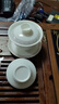 瓷牌茗茶具（cipaiming teaset）羊脂玉功夫茶具套装家用泡茶壶高端送礼德化白瓷喝茶盖碗茶杯整套 《金福》盖碗侧把壶套+茶道 11件 实拍图