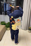 鸭鸭儿童羽绒服新款男童宝宝可爱时尚男孩中长款冬季小童装外套YD 藏青色 130 实拍图