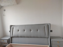 新款实木生态真皮床头软包超薄靠背简约现代一体落地双人单买定制 真皮床头+床头柜2个【备注颜色】 1.8米长度床头 实拍图