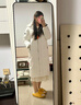 雪中飞【鹅绒】秋冬新款时尚百搭大口袋大长款连帽女士羽绒服女 云朵白|8211 M 165/88A 实拍图