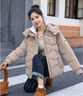 妍莉芬（yanlifen）短款羽绒棉服女2025年冬季新款外套棉袄加绒加厚宽松派克服女装 卡其 L建议105-125斤 实拍图