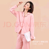纯棉睡衣女夏秋两件套家居服女空调房纯色开衫长袖 粉红色 2053 XL 实拍图