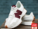 NEW BALANCE NB327官方休闲鞋女鞋夏季复古增高鞋潮流百搭低帮轻便软底运动鞋 灰色/米白/酒红 WS327KA 36 (脚长22.5cm) 实拍图