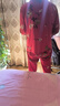 优婷菲（YOUTINGFEI）睡衣女春秋季纯棉长袖薄款宽松全棉家居服女士秋款大码套装可外穿 YD-7550深红 L(身高158-165 体重100-125) 实拍图